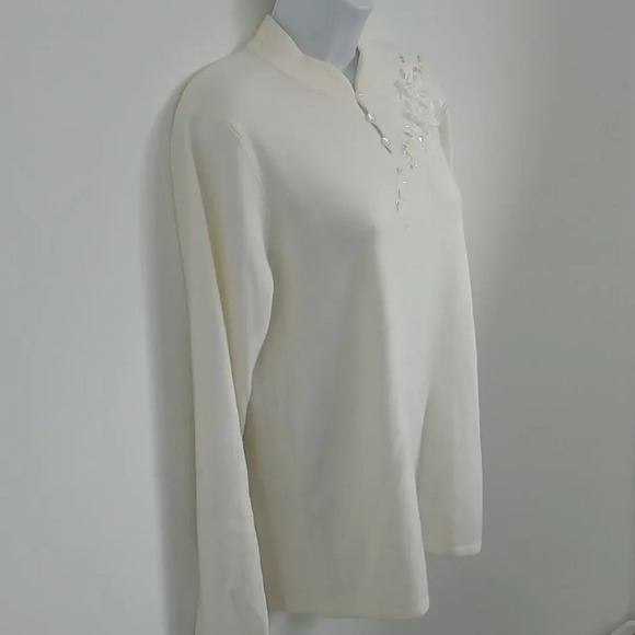 Retro Tradition Cream Knit Sweater,  S - Picture 4 of 7